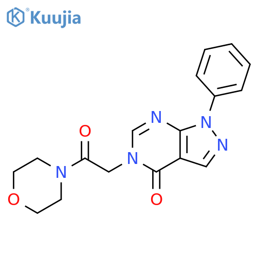 5-2-(morpholin-4-yl)-2-oxoethyl-1-phenyl-1H,4H,5H-pyrazolo3,4-dpyrimidin-4-one structure