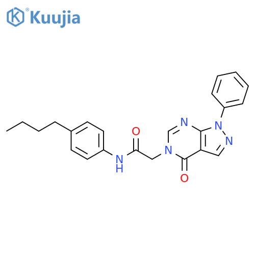N-(4-butylphenyl)-2-{4-oxo-1-phenyl-1H,4H,5H-pyrazolo3,4-dpyrimidin-5-yl}acetamide structure