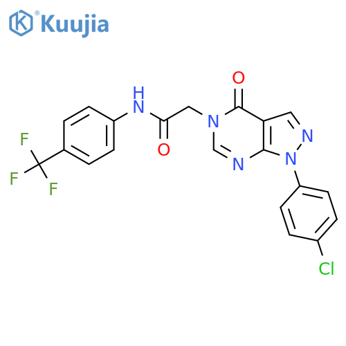 2-1-(4-chlorophenyl)-4-oxo-1H,4H,5H-pyrazolo3,4-dpyrimidin-5-yl-N-4-(trifluoromethyl)phenylacetamide structure
