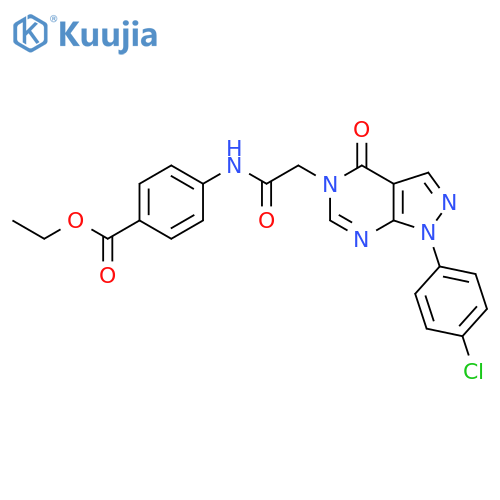 ethyl 4-{2-1-(4-chlorophenyl)-4-oxo-1H,4H,5H-pyrazolo3,4-dpyrimidin-5-ylacetamido}benzoate structure