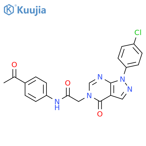 N-(4-acetylphenyl)-2-1-(4-chlorophenyl)-4-oxo-1H,4H,5H-pyrazolo3,4-dpyrimidin-5-ylacetamide structure