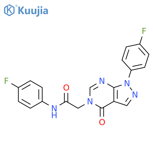 N-(4-fluorophenyl)-2-1-(4-fluorophenyl)-4-oxo-1H,4H,5H-pyrazolo3,4-dpyrimidin-5-ylacetamide structure