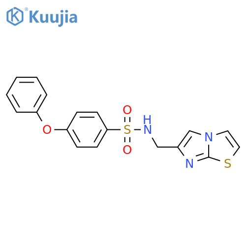 N-({imidazo2,1-b1,3thiazol-6-yl}methyl)-4-phenoxybenzene-1-sulfonamide structure
