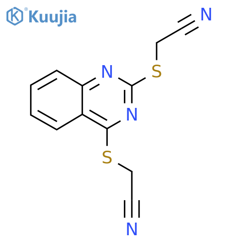2-({2-(cyanomethyl)sulfanylquinazolin-4-yl}sulfanyl)acetonitrile structure