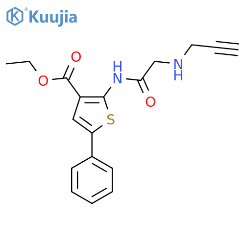 Ethyl 5-phenyl-2-{2-[(prop-2-yn-1-yl)amino]acetamido}thiophene-3-carboxylate structure