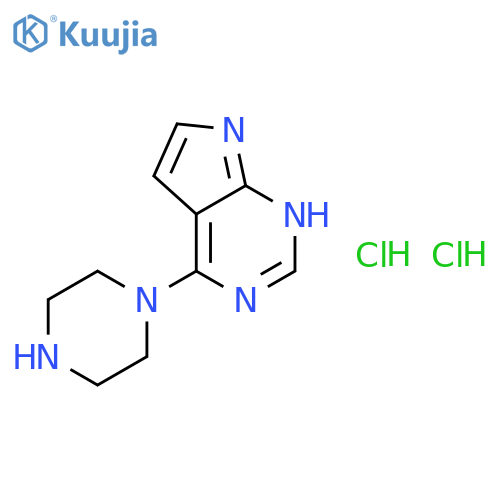 4-(Piperazin-1-yl)-1H-pyrrolo[2,3-d]pyrimidine dihydrochloride structure