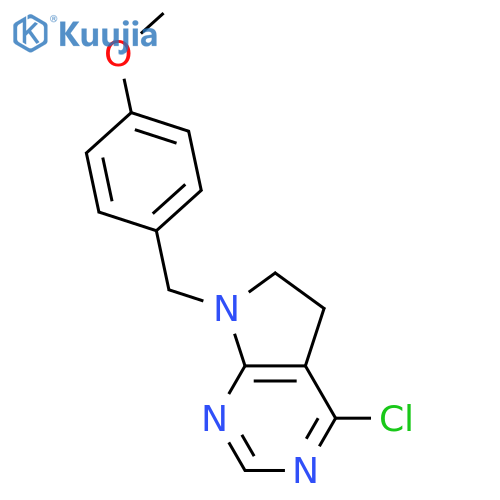 4-chloro-7-[(4-methoxyphenyl)methyl]-5H,6H,7H-pyrrolo[2,3-d]pyrimidine structure