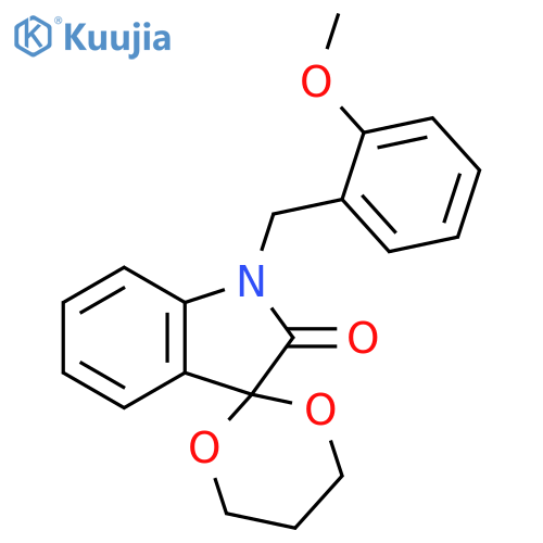 1'-(2-methoxyphenyl)methyl-1',2'-dihydrospiro1,3-dioxane-2,3'-indole-2'-one structure
