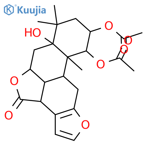 1,2,5,7-Tetrahydroxy-17-vouacapanoic acid; (1α,2α,5α,7β)-form, (17→7)-Lactone, 1,2-di-Ac structure