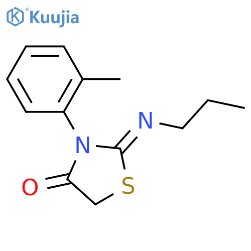3-(2-Methylphenyl)-2-((Z)-propylimino)thiazolidin-4-one structure