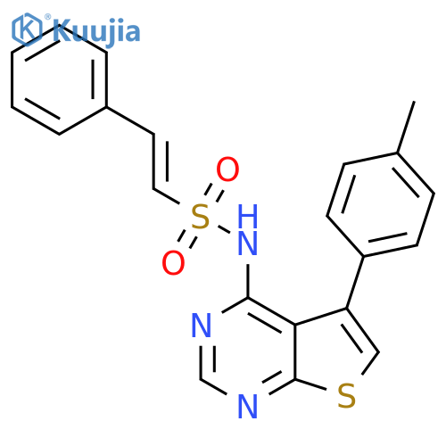 N-[5-(4-methylphenyl)thieno[2,3-d]pyrimidin-4-yl]-2-phenylethene-1-sulfonamide structure