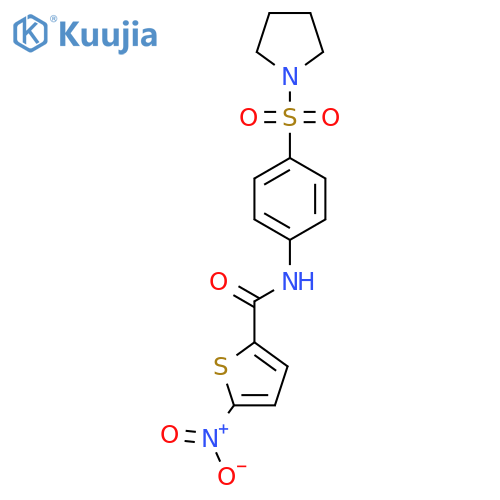 5-nitro-N-4-(pyrrolidine-1-sulfonyl)phenylthiophene-2-carboxamide structure