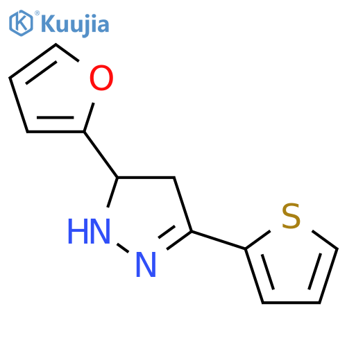 1H-PYRAZOLE, 5-(2-FURANYL)-4,5-DIHYDRO-3-(2-THIENYL)- structure