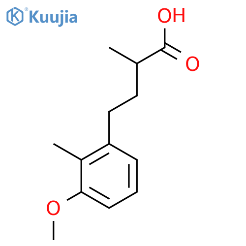 4-(3-methoxy-2-methylphenyl)-2-methylbutanoic acid structure