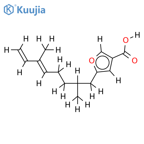 (5'E)-5-(2',6'-dimethylocta-5',7'-dienyl)furan-3-carboxylic acid structure