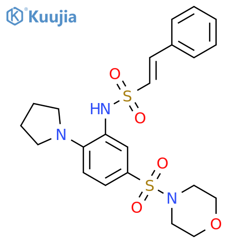 N-[5-(morpholine-4-sulfonyl)-2-(pyrrolidin-1-yl)phenyl]-2-phenylethene-1-sulfonamide structure