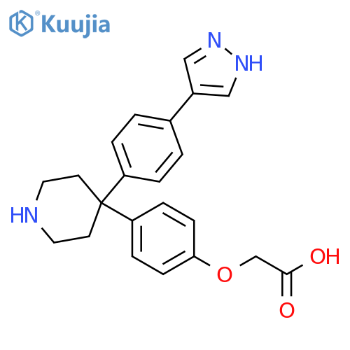 Acetic acid, [4-[4-[4-(1H-pyrazol-4-yl)phenyl]-4-piperidinyl]phenoxy]- structure