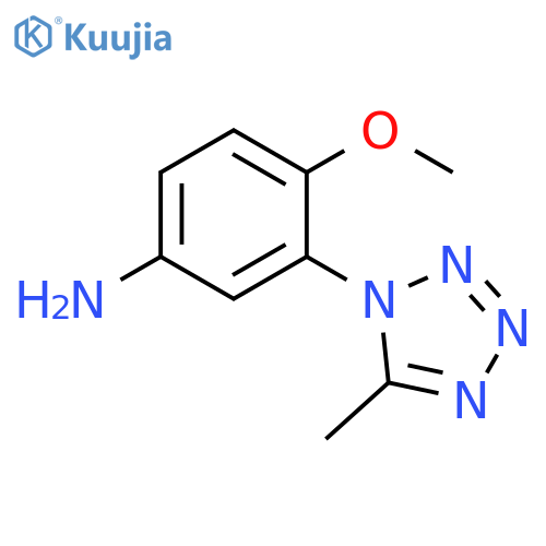 4-methoxy-3-(5-methyl-1H-1,2,3,4-tetrazol-1-yl)aniline structure