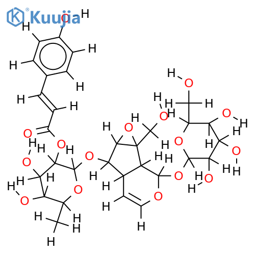6-O-(2''-O-trans-p-hydroxycinnamoyl)-alpha-L-rhamnopyranosylcatalpol structure