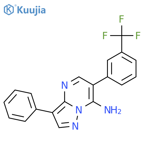 PYRAZOLO[1,5-A]PYRIMIDIN-7-AMINE, 3-PHENYL-6-[3-(TRIFLUOROMETHYL)PHENYL]- structure