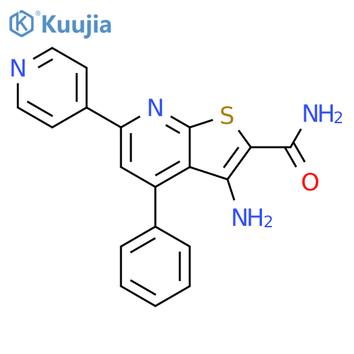 Thieno[2,3-b]pyridine-2-carboxamide, 3-amino-4-phenyl-6-(4-pyridinyl)- structure