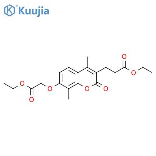 ethyl 3-(7-(2-ethoxy-2-oxoethoxy)-4,8-dimethyl-2-oxo-2H-chromen-3-yl)propanoate structure