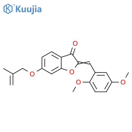 (2Z)-2-(2,5-dimethoxyphenyl)methylidene-6-(2-methylprop-2-en-1-yl)oxy-2,3-dihydro-1-benzofuran-3-one structure