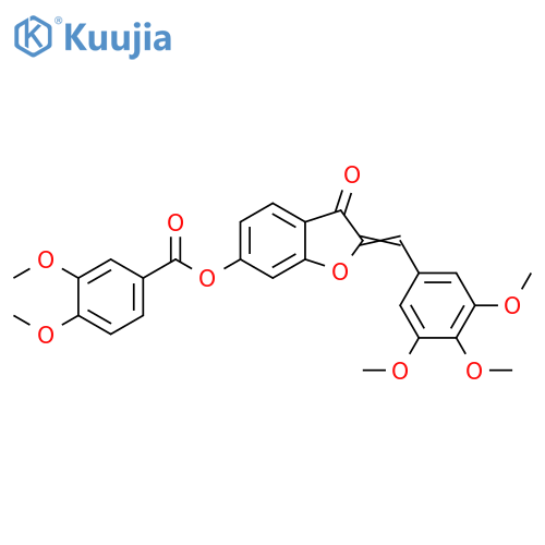 (2Z)-3-oxo-2-(3,4,5-trimethoxyphenyl)methylidene-2,3-dihydro-1-benzofuran-6-yl 3,4-dimethoxybenzoate structure