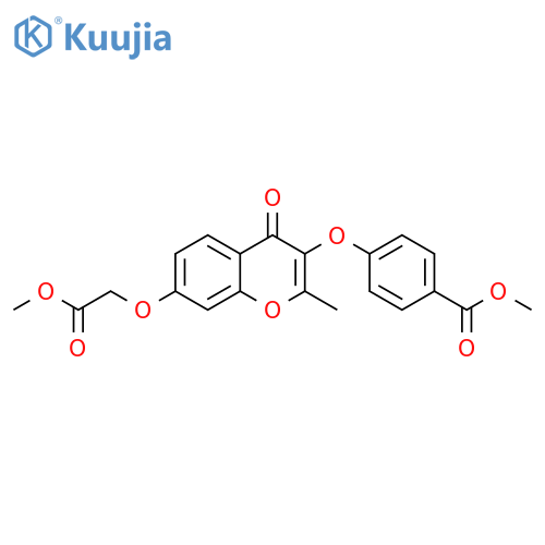 methyl 4-{7-(2-methoxy-2-oxoethoxy)-2-methyl-4-oxo-4H-chromen-3-yloxy}benzoate structure