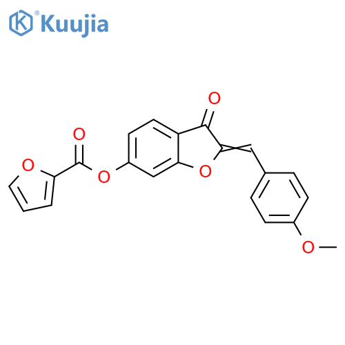 (2Z)-2-(4-methoxyphenyl)methylidene-3-oxo-2,3-dihydro-1-benzofuran-6-yl furan-2-carboxylate structure