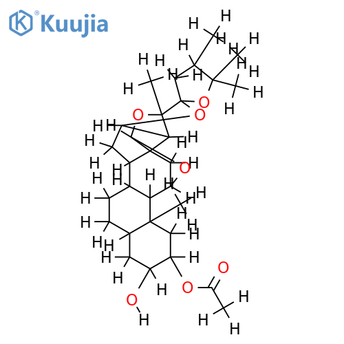 (22S)-2alpha-acetoxy-3alpha-hydroxy-24-methyl-11beta,18;18,20beta;22,25-triepoxy-5alpha-furostane structure