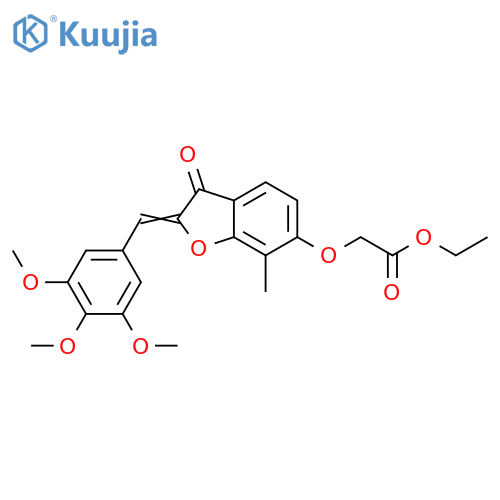 ethyl 2-{(2Z)-7-methyl-3-oxo-2-(3,4,5-trimethoxyphenyl)methylidene-2,3-dihydro-1-benzofuran-6-yloxy}acetate structure
