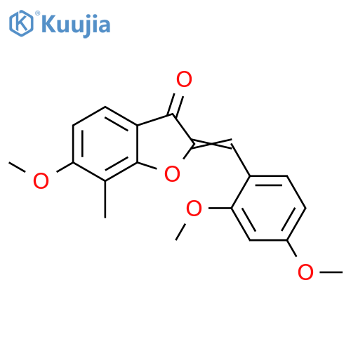 (2Z)-2-(2,4-dimethoxyphenyl)methylidene-6-methoxy-7-methyl-2,3-dihydro-1-benzofuran-3-one structure