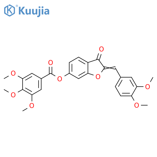(2Z)-2-(3,4-dimethoxyphenyl)methylidene-3-oxo-2,3-dihydro-1-benzofuran-6-yl 3,4,5-trimethoxybenzoate structure