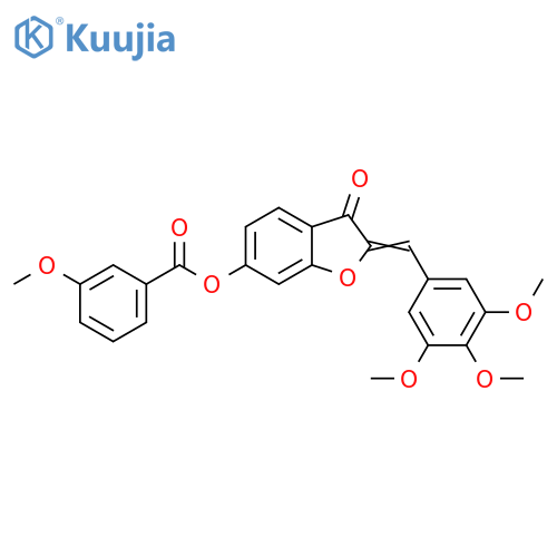 (2Z)-3-oxo-2-(3,4,5-trimethoxyphenyl)methylidene-2,3-dihydro-1-benzofuran-6-yl 3-methoxybenzoate structure