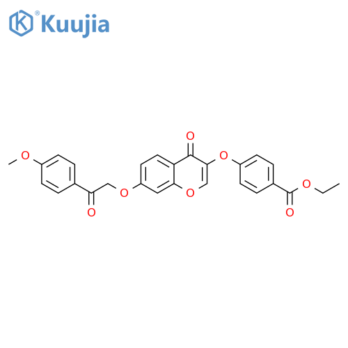 ethyl 4-({7-2-(4-methoxyphenyl)-2-oxoethoxy-4-oxo-4H-chromen-3-yl}oxy)benzoate structure