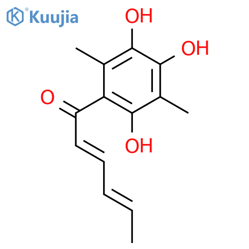 1-(2,4,5-trihydroxy-3,6-dimethylphenyl)hexa-2,4-dien-1-one structure