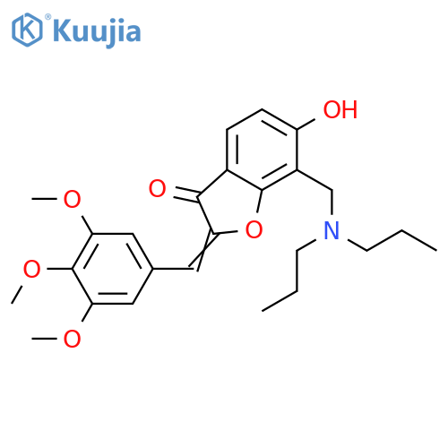(2Z)-7-(dipropylamino)methyl-6-hydroxy-2-(3,4,5-trimethoxyphenyl)methylidene-2,3-dihydro-1-benzofuran-3-one structure