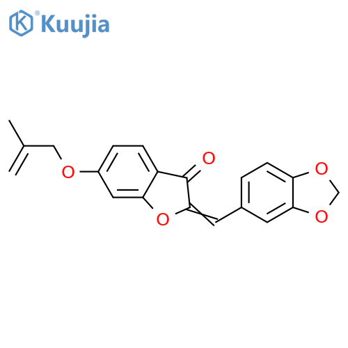 (2Z)-2-(2H-1,3-benzodioxol-5-yl)methylidene-6-(2-methylprop-2-en-1-yl)oxy-2,3-dihydro-1-benzofuran-3-one structure