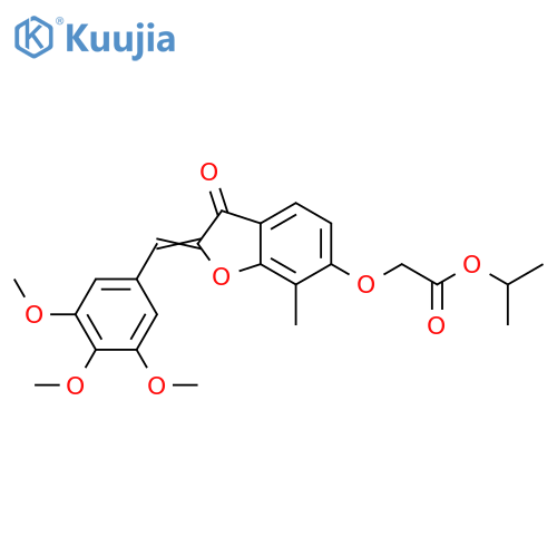 propan-2-yl 2-{(2Z)-7-methyl-3-oxo-2-(3,4,5-trimethoxyphenyl)methylidene-2,3-dihydro-1-benzofuran-6-yloxy}acetate structure