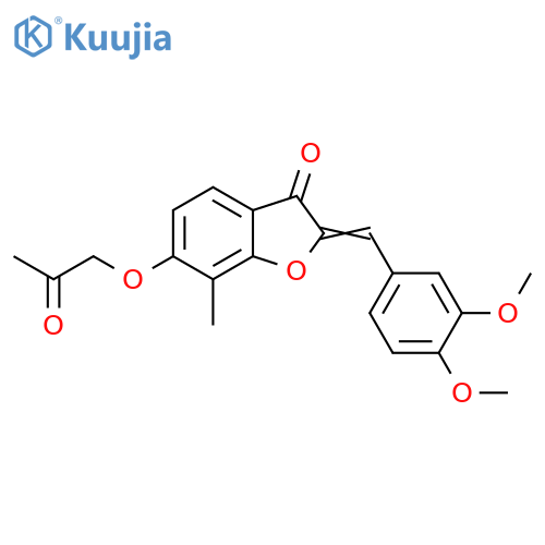 (2Z)-2-(3,4-dimethoxyphenyl)methylidene-7-methyl-6-(2-oxopropoxy)-2,3-dihydro-1-benzofuran-3-one structure