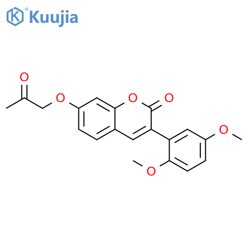 3-(2,5-dimethoxyphenyl)-7-(2-oxopropoxy)-2H-chromen-2-one structure