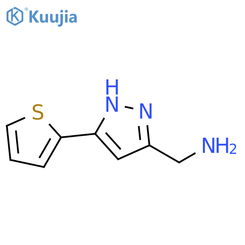 3-(thiophen-2-yl)-1H-pyrazol-5-ylmethanamine structure