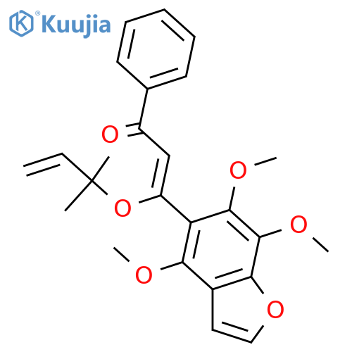 3-[(1,1-Dimethyl-2-propenyl)oxy]-1-phenyl-3-(4,6,7-trimethoxy-5-benzofuranyl)-2-propen-1-one structure