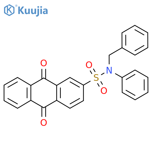 N-benzyl-9,10-dioxo-N-phenyl-9,10-dihydroanthracene-2-sulfonamide structure