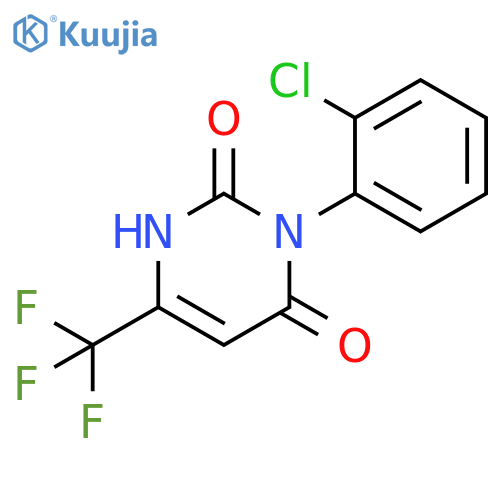 3-(2-chlorophenyl)-6-(trifluoromethyl)-1,2,3,4-tetrahydropyrimidine-2,4-dione structure