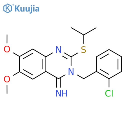 3-(2-Chlorobenzyl)-2-(isopropylsulfanyl)-6,7-dimethoxy-4(3H)-quinazolinimine structure