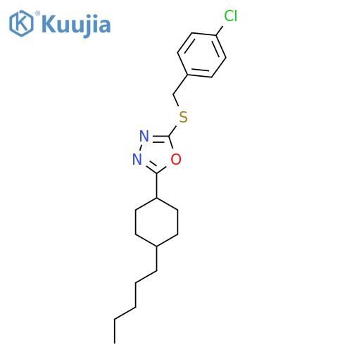 4-Chlorobenzyl 5-(4-pentylcyclohexyl)-1,3,4-oxadiazol-2-yl sulfide structure