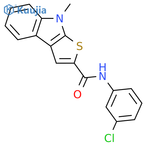 N-(3-Chlorophenyl)-8-methyl-8H-thieno[2,3-b]indole-2-carboxamide structure