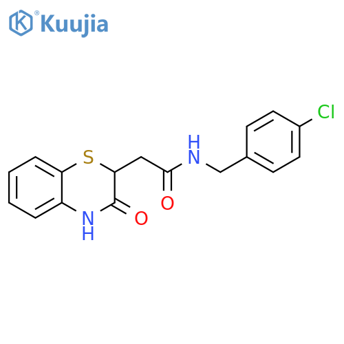 N-[(4-Chlorophenyl)methyl]-2-(3-oxo-3,4-dihydro-2H-1,4-benzothiazin-2-yl)acetamide structure